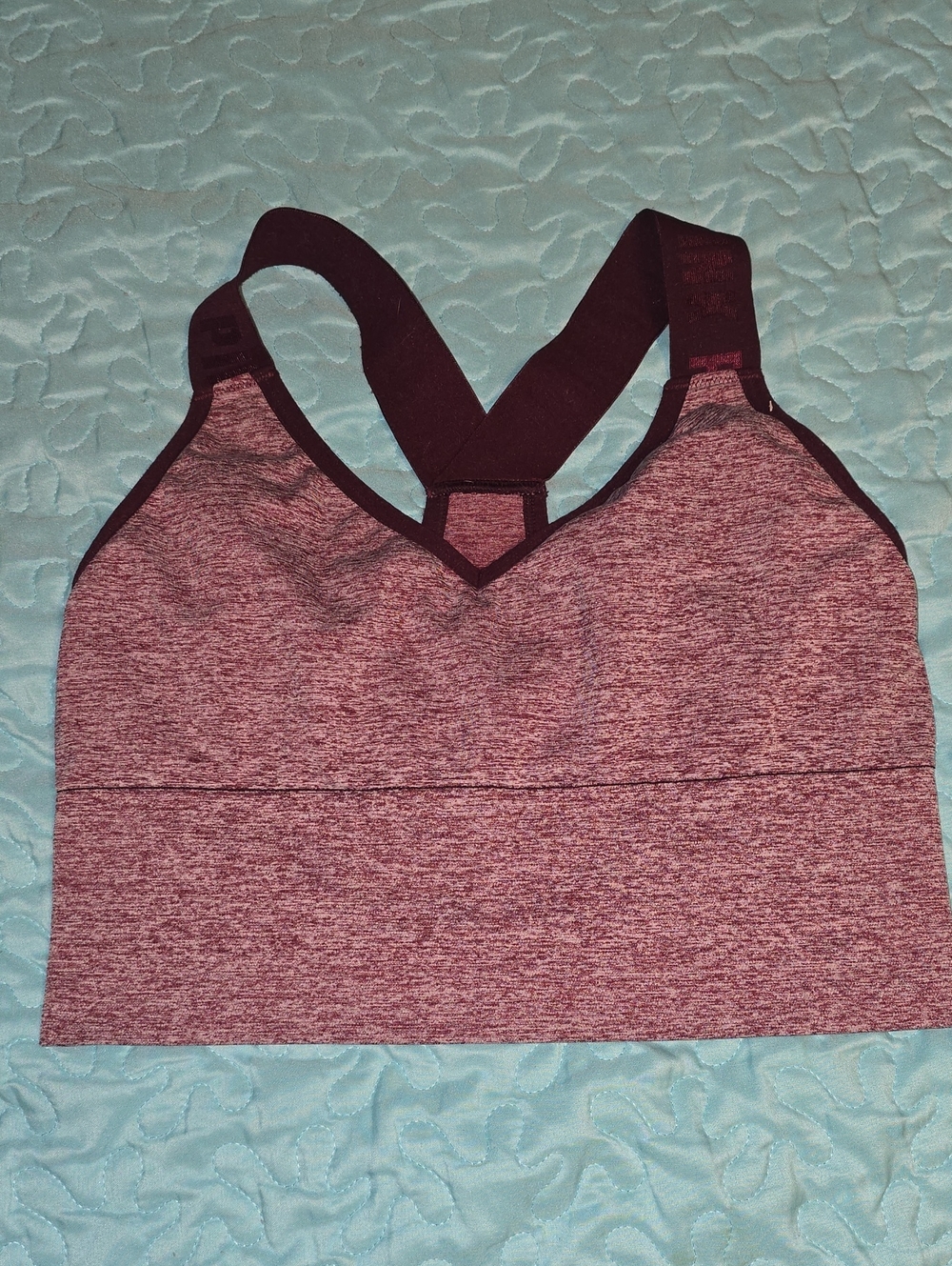 PINK Victoria's Secret Heathered Burgundy Sports Bra